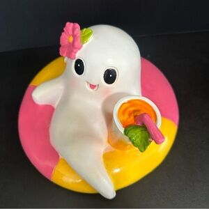 Ghost Figurine with Flower and Drink in pool float